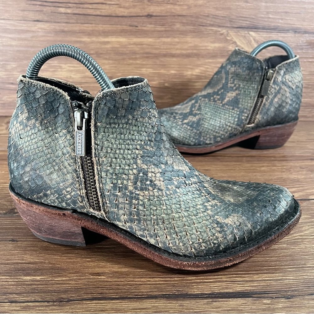 Liberty Black Booties ‘Python’ Cowgirl Boots‎ Women’s Size 5.5 Booties Shoes